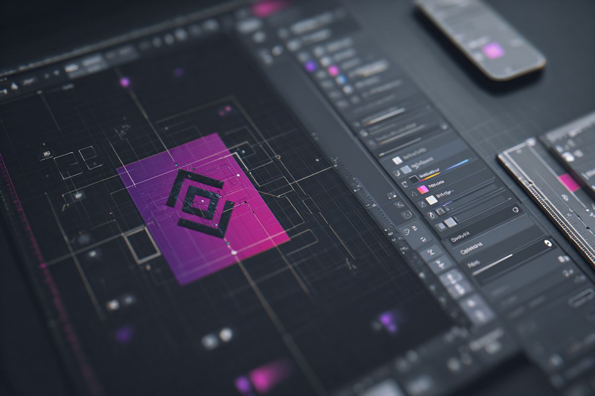Design tool interface building a game logo