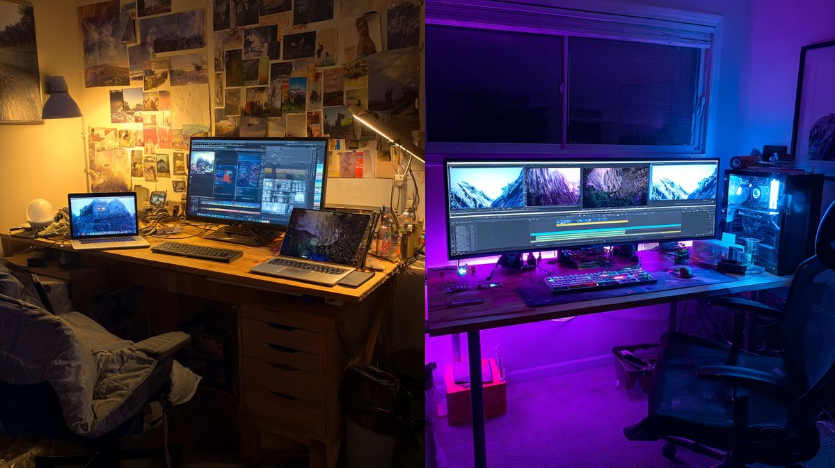DIY desk vs professional editing suite