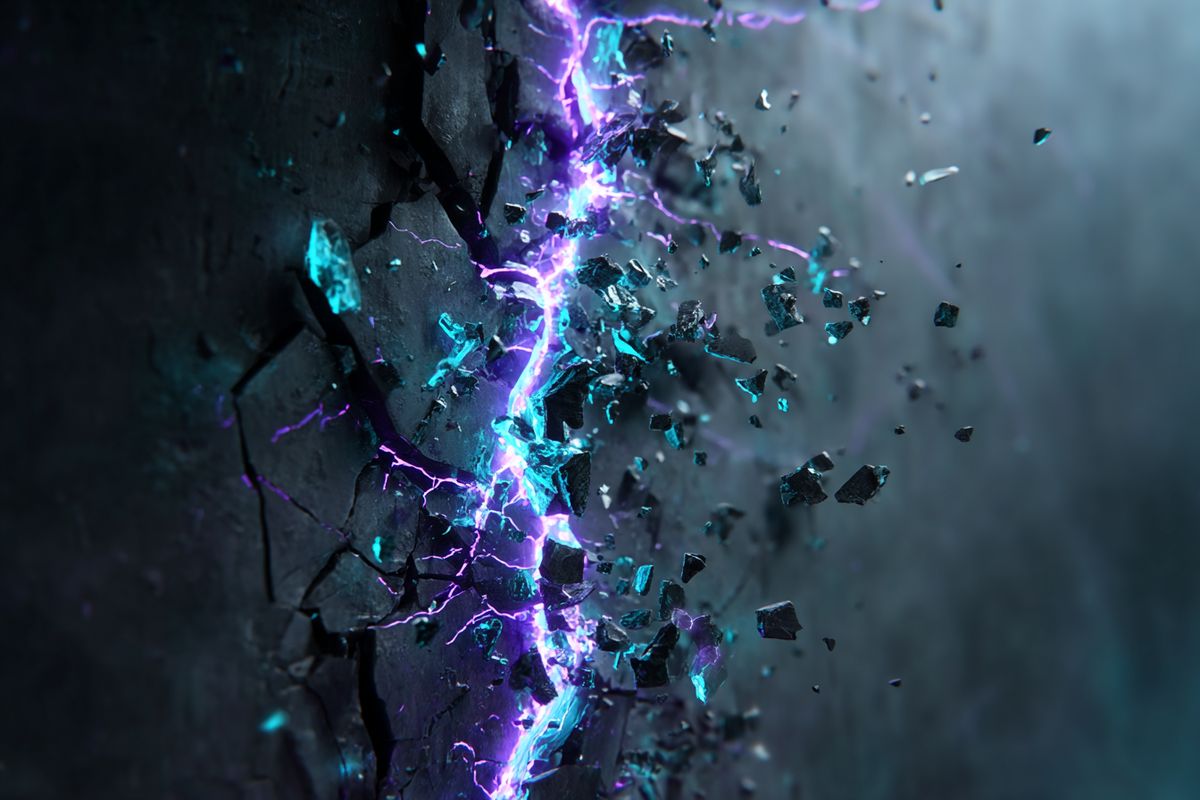 Growth line breaking through a wall