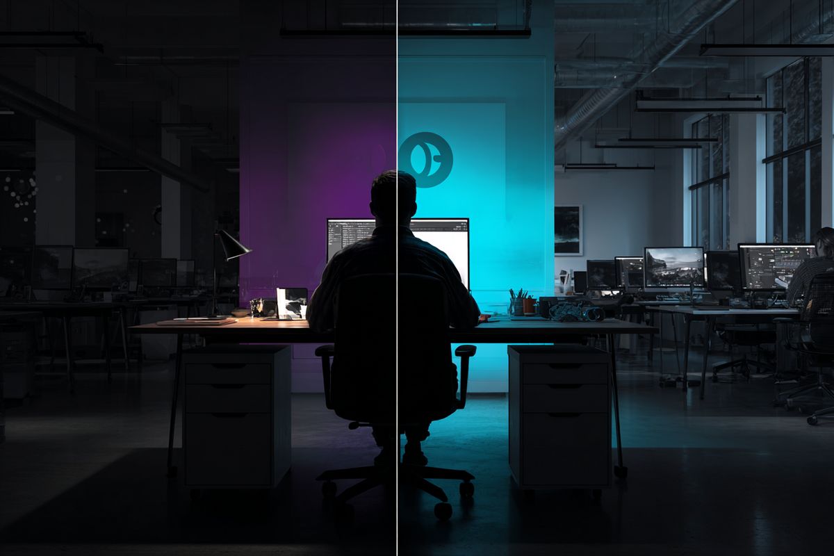 Mirror comparison of solo dev and studio brand