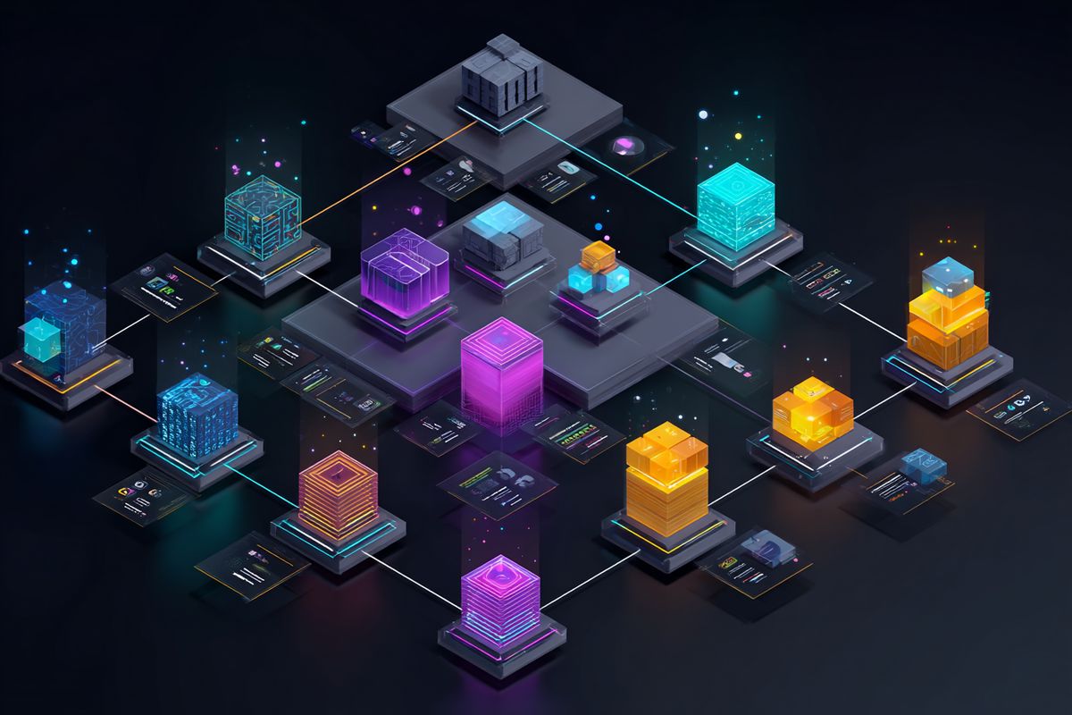 Marketing tech stack as interconnected blocks