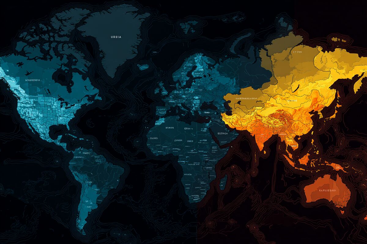 A world map heat map showing Steam user language distribution