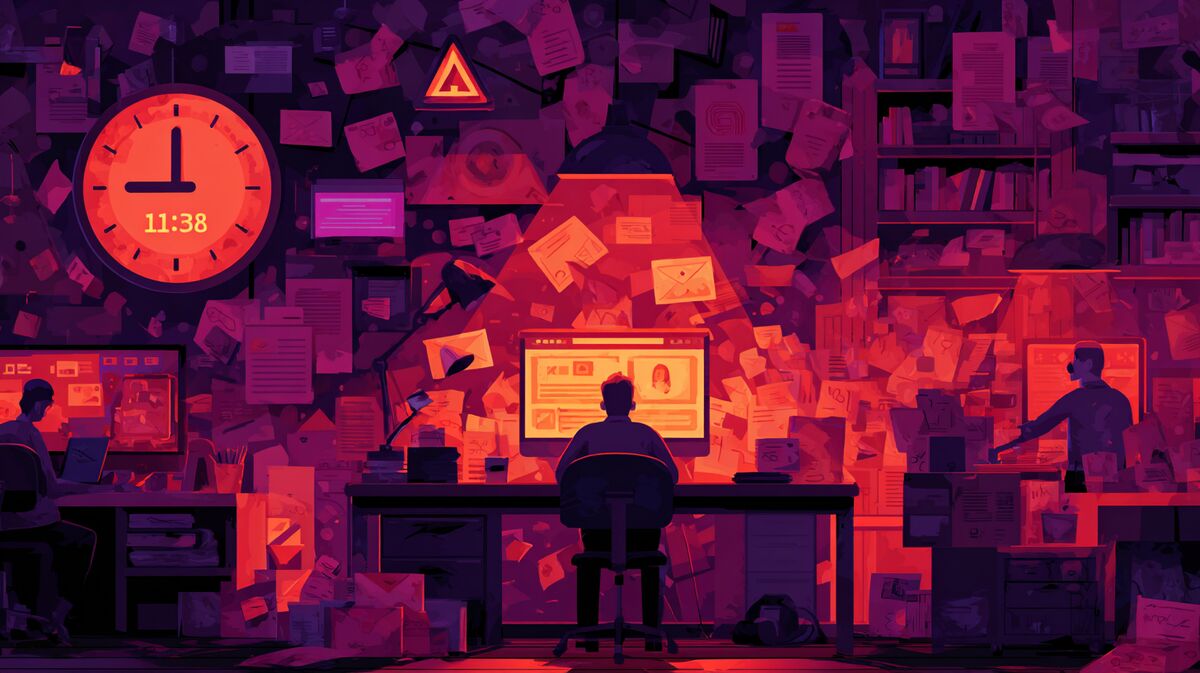 A developer scrambling at the last minute