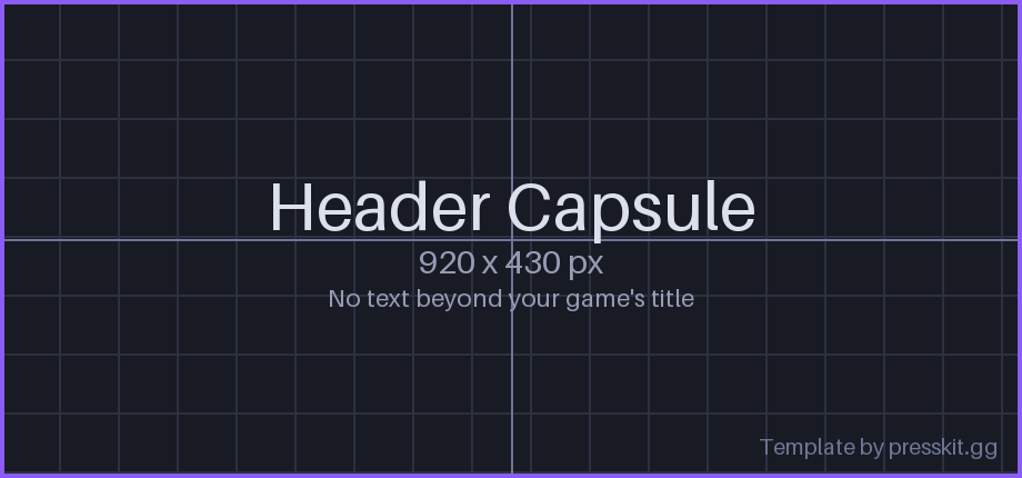 Blank Steam header capsule template, 920 × 430 pixels