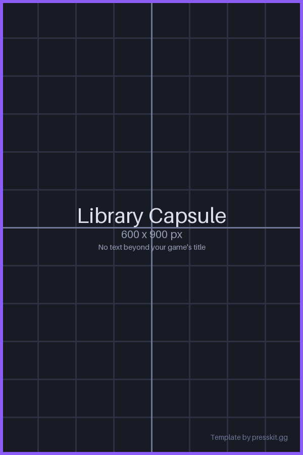 Blank Steam library capsule template, 600 × 900 pixels